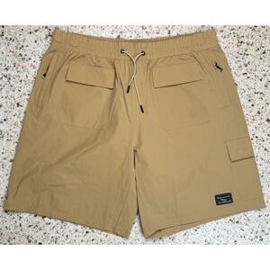 Well Known Studios Men's Drawstring Waist Multi Pockets Brown Shorts Size XXL